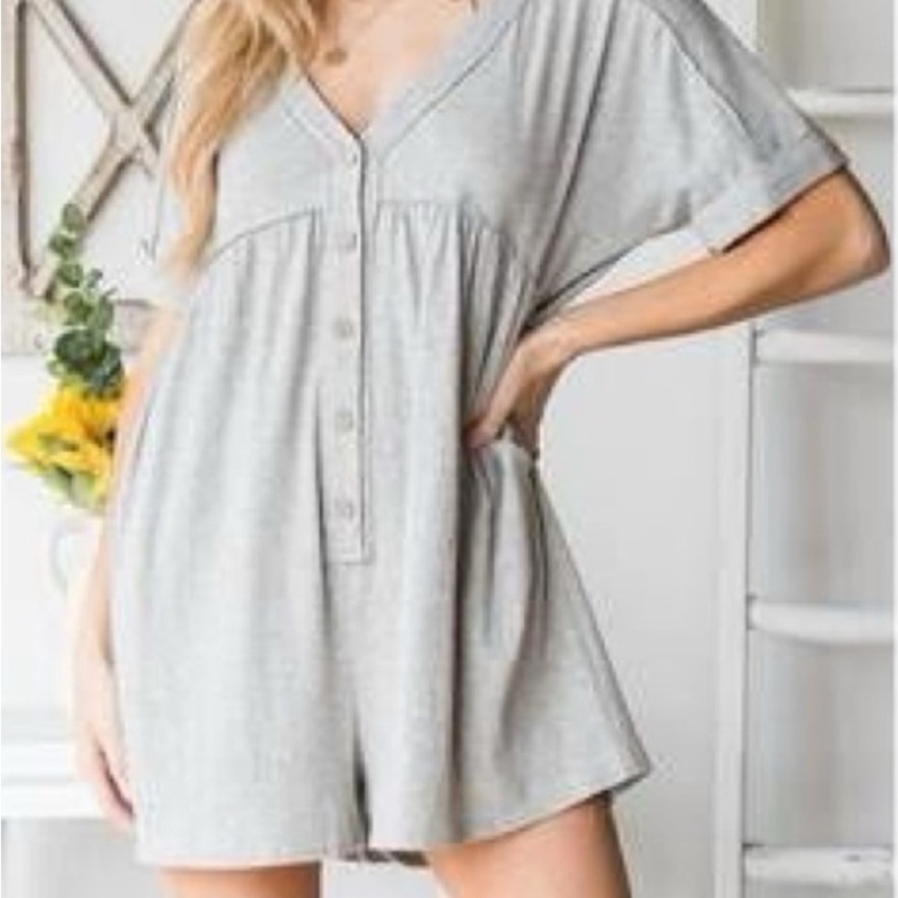 Casual Gray Jumpsuit